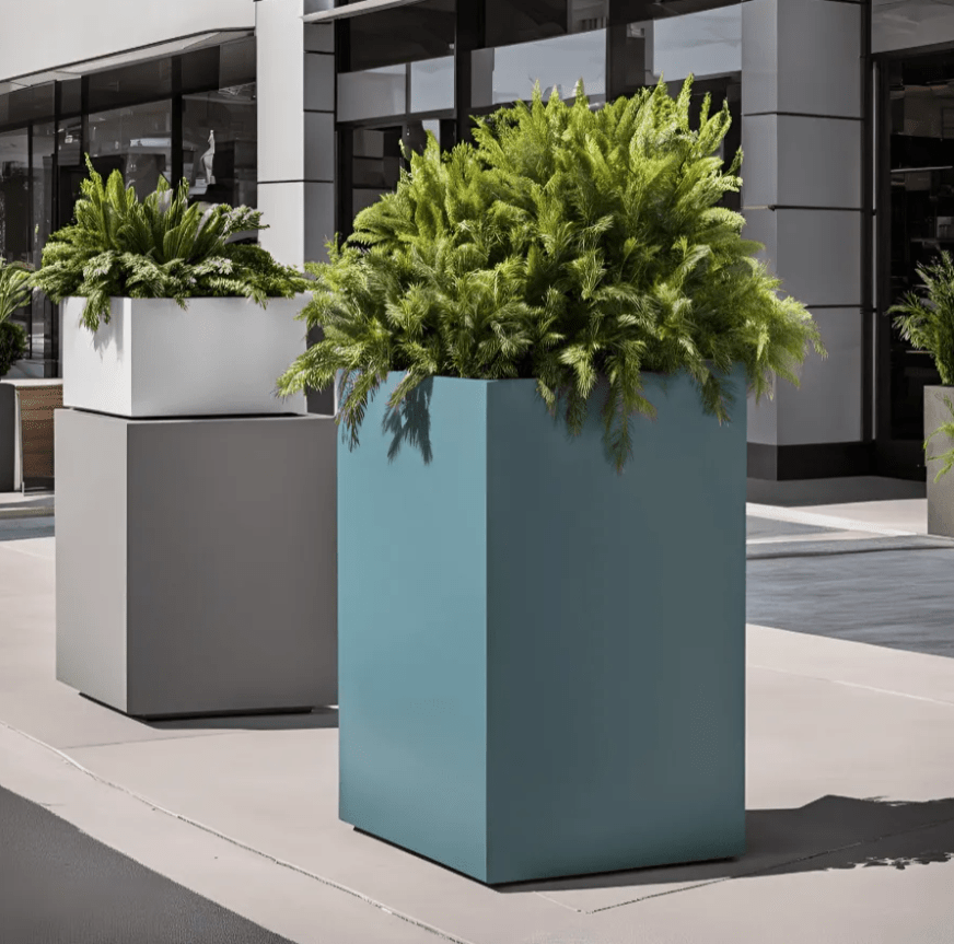 outdoor fiberglass planters